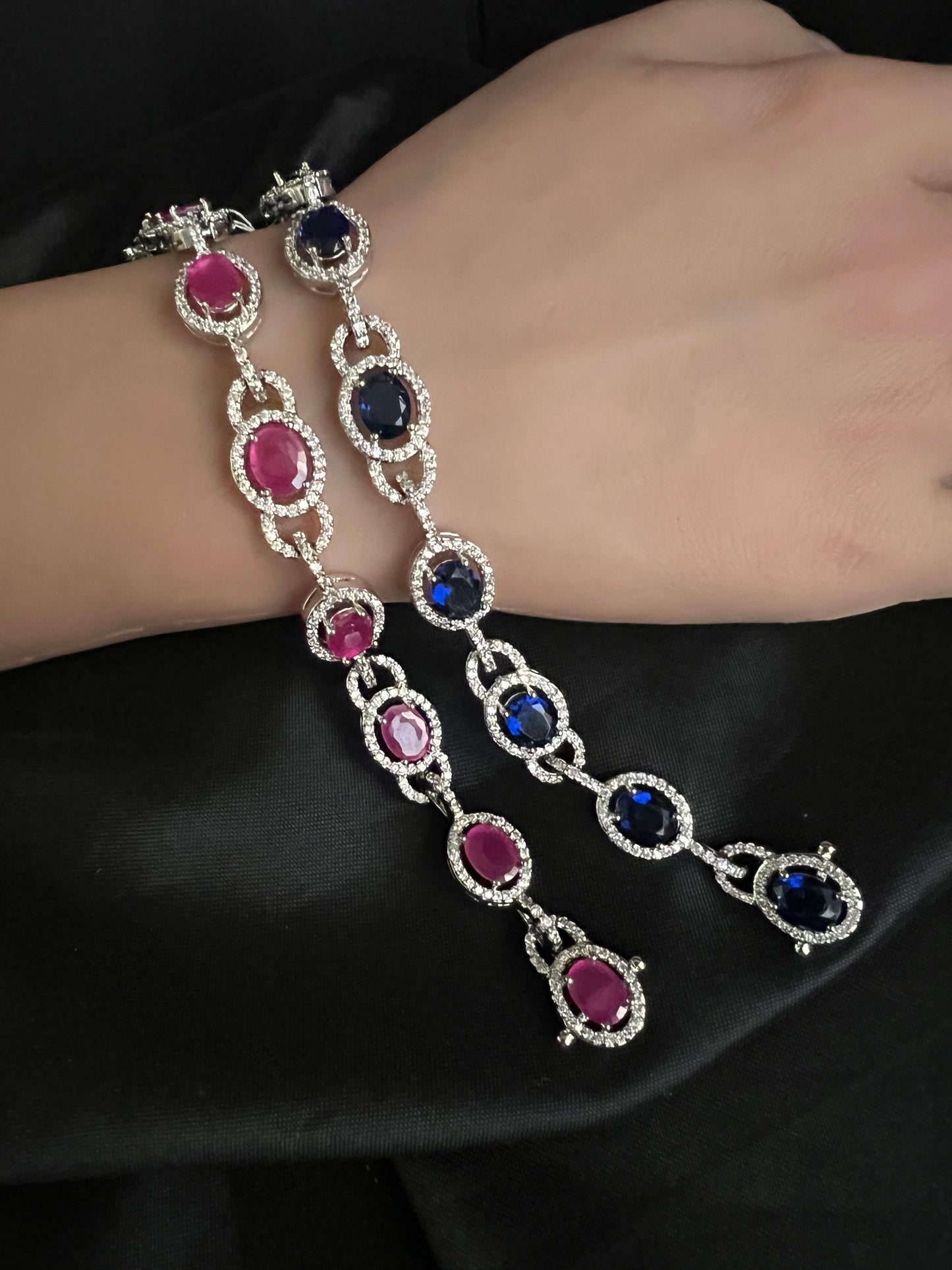 Oval Zircon Statement Bracelet
