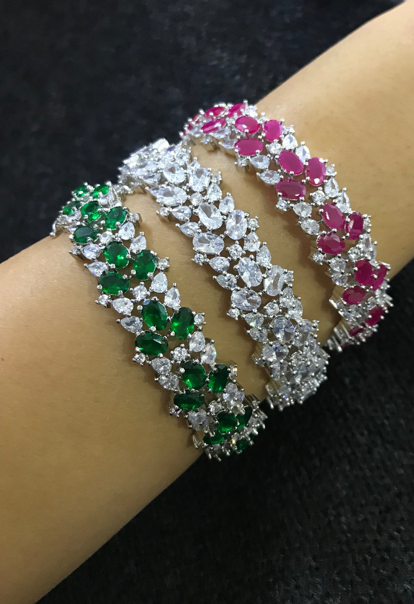 Radiant Hinged Zircon Bangle