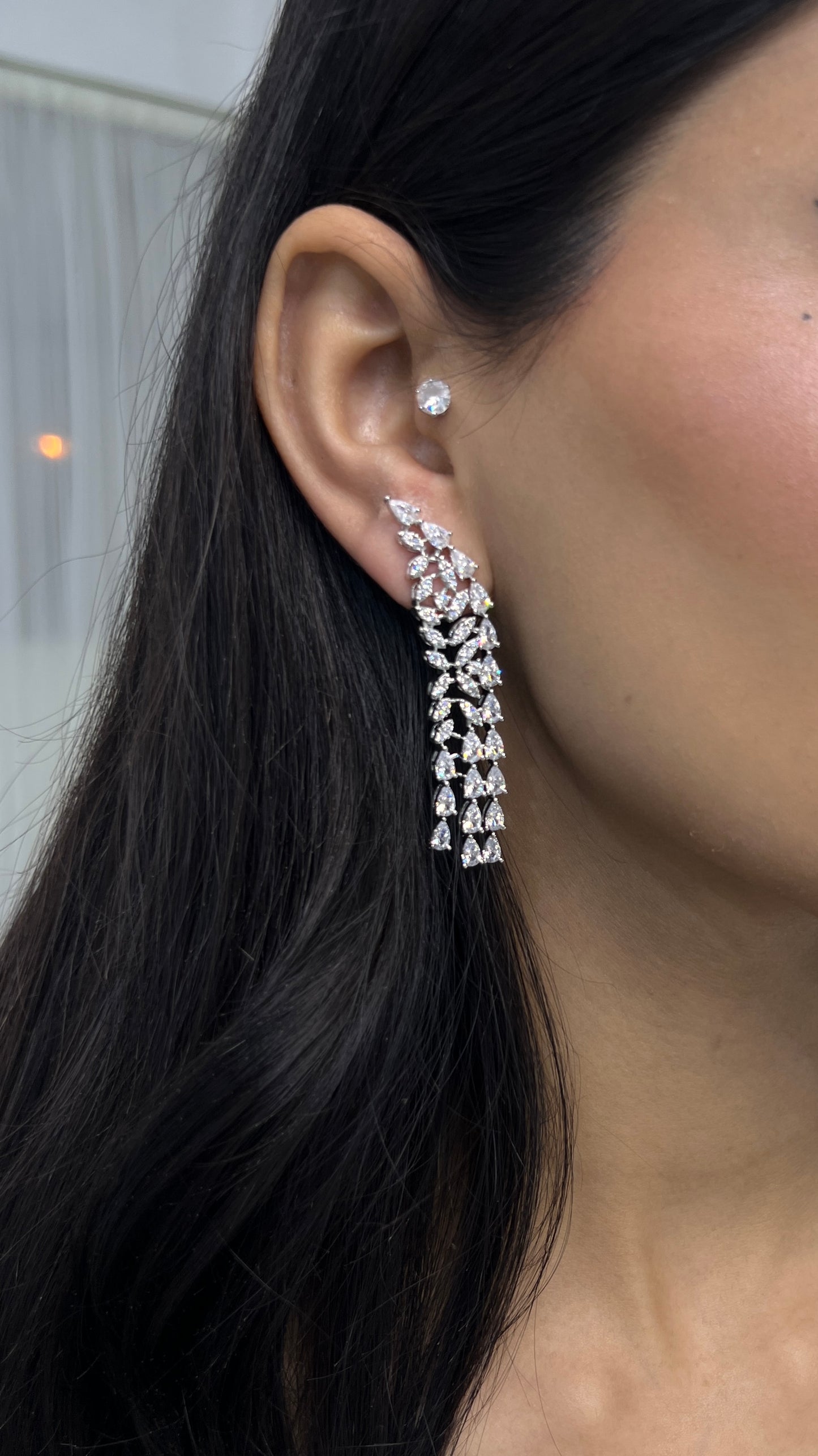 Marquise Cascade Zircon Statement Earrings