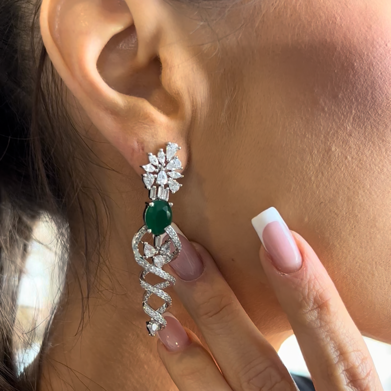 Twist Zircon Drop Earrings