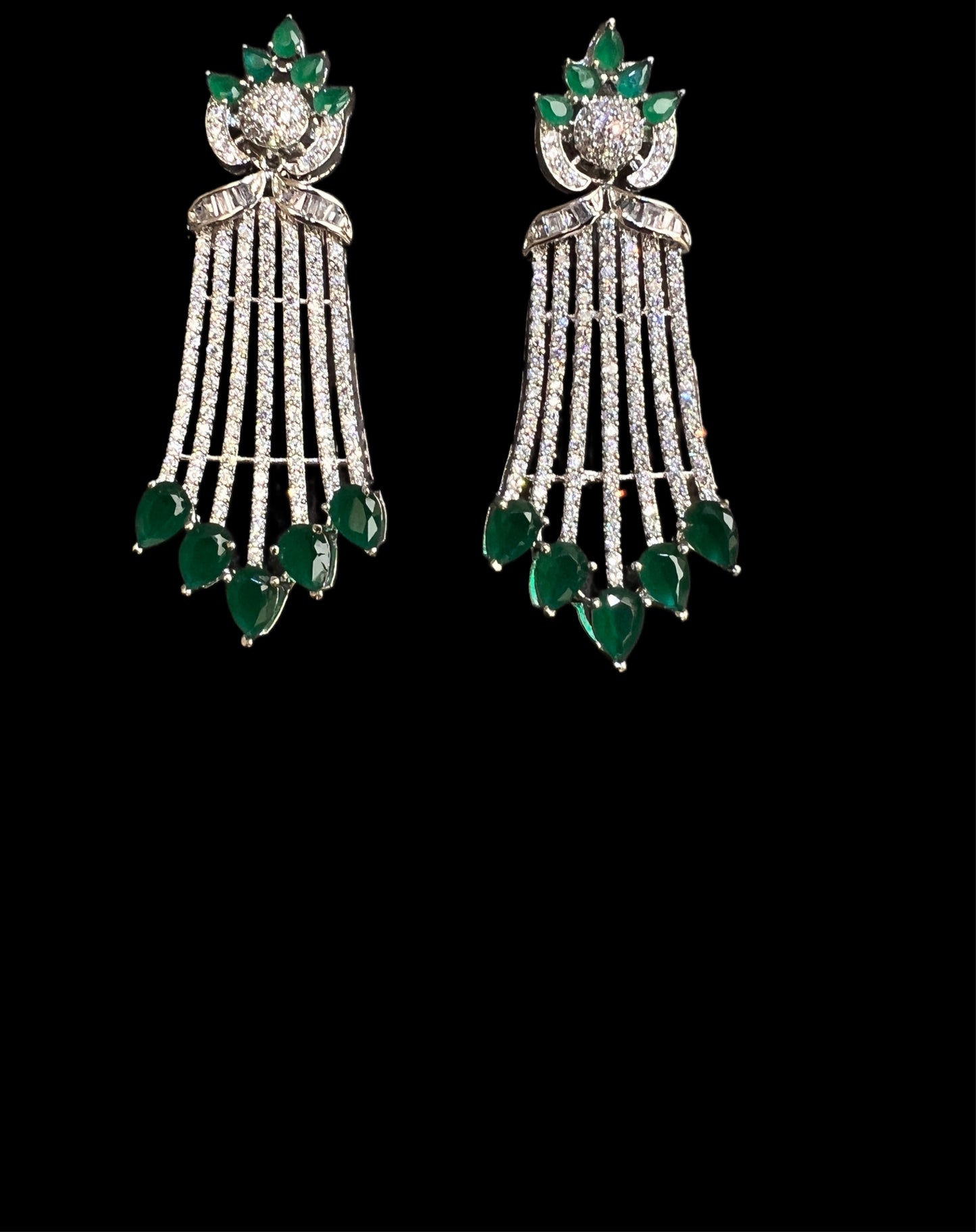 Emerald Radiance Chandelier Earrings