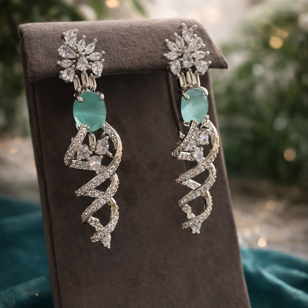 Twist Zircon Drop Earrings