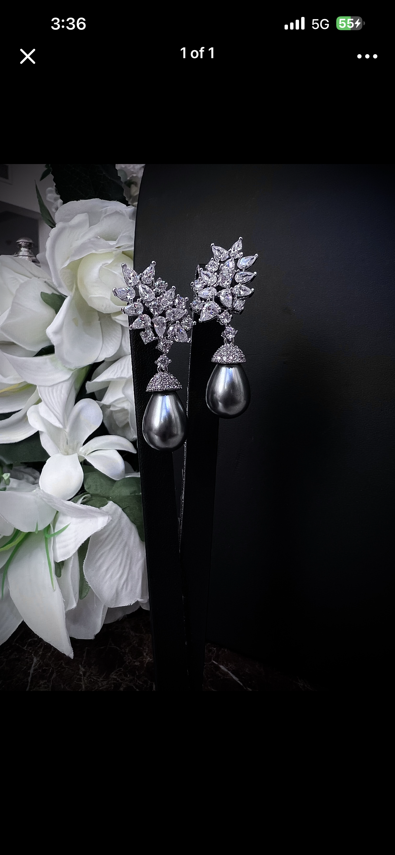 Midnight Pearl Zircon Drop Earrings