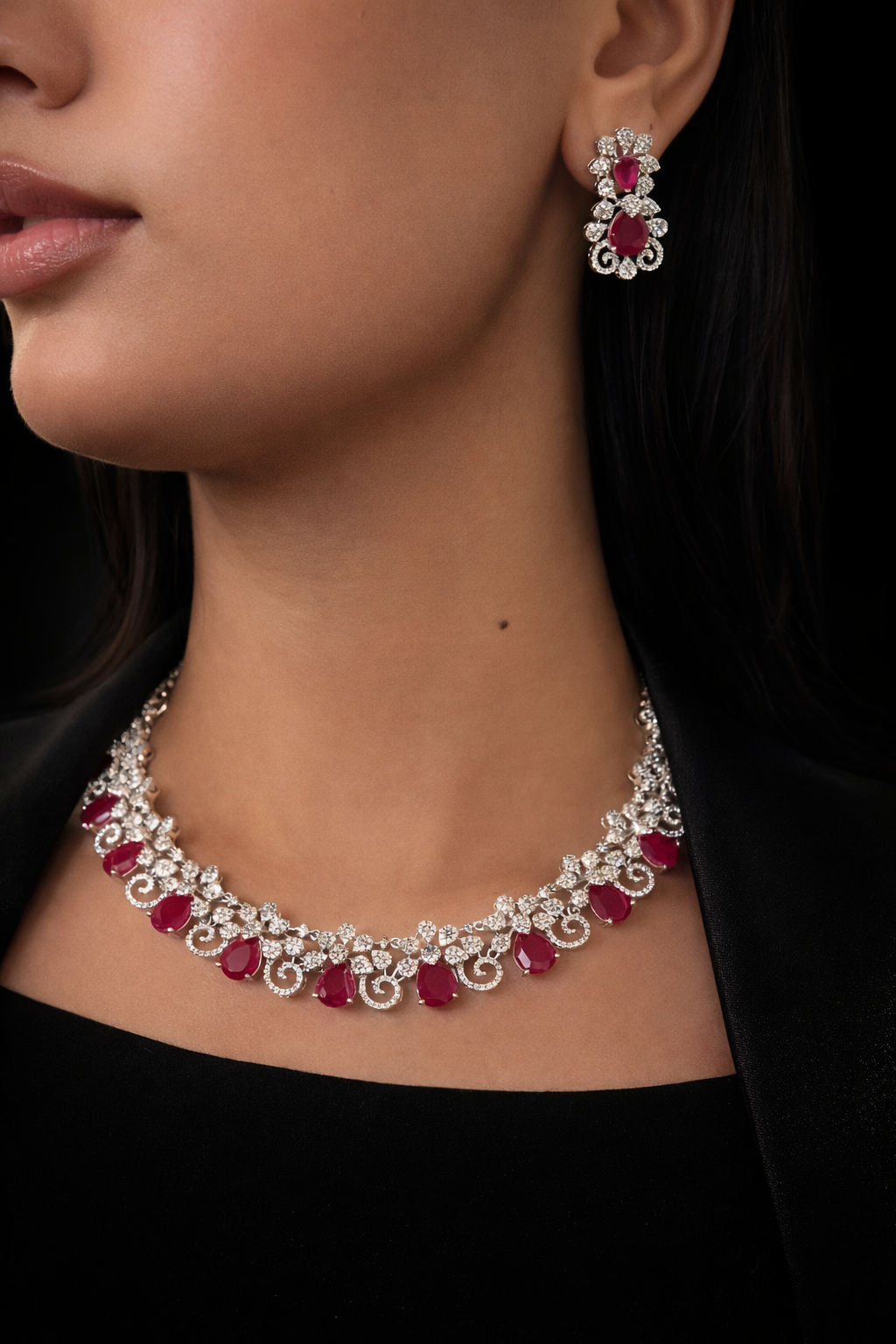 Ruby Glow Zircon Elegance Set