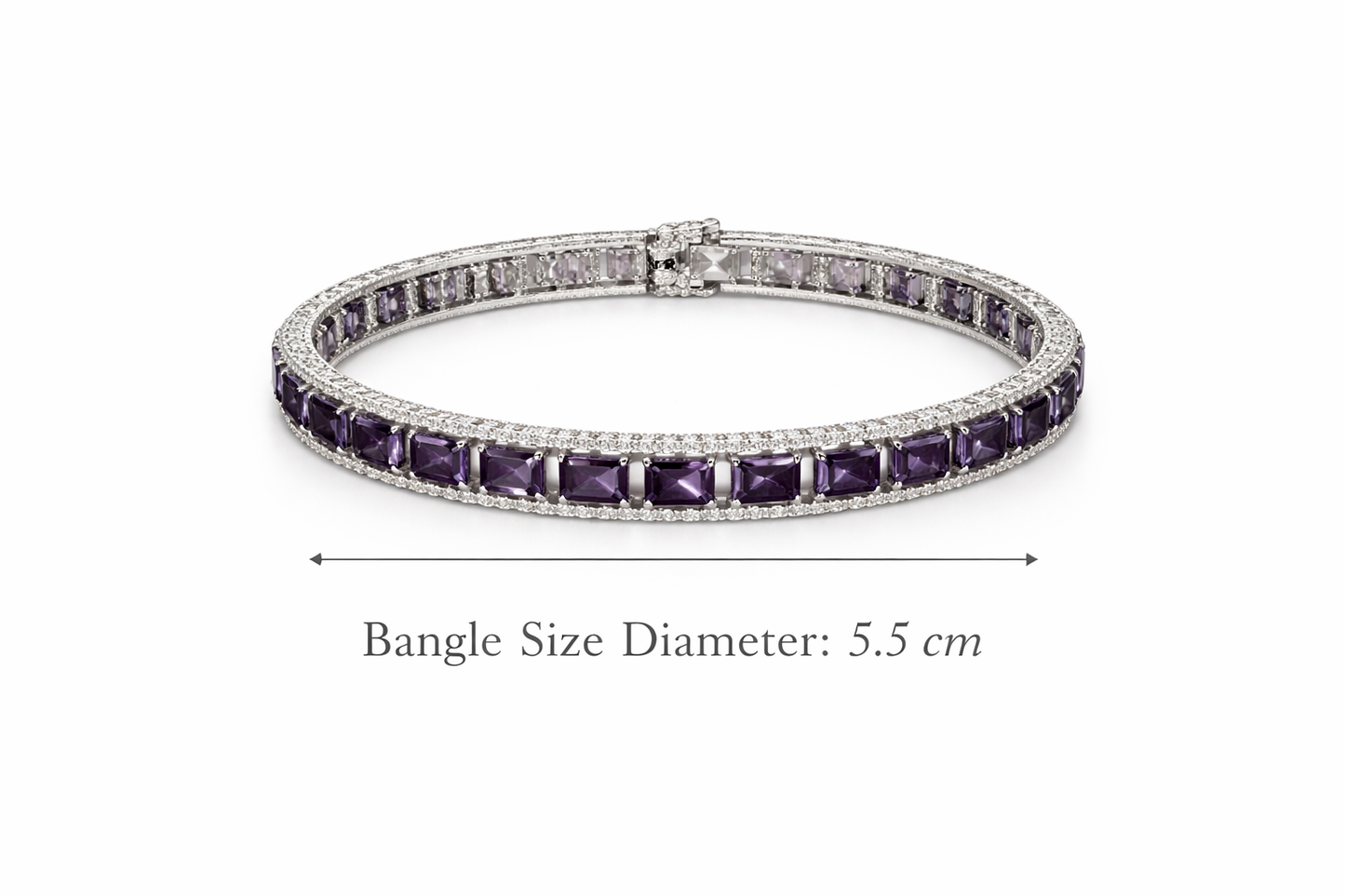 Amethyst Radiance Bangle with lock on side