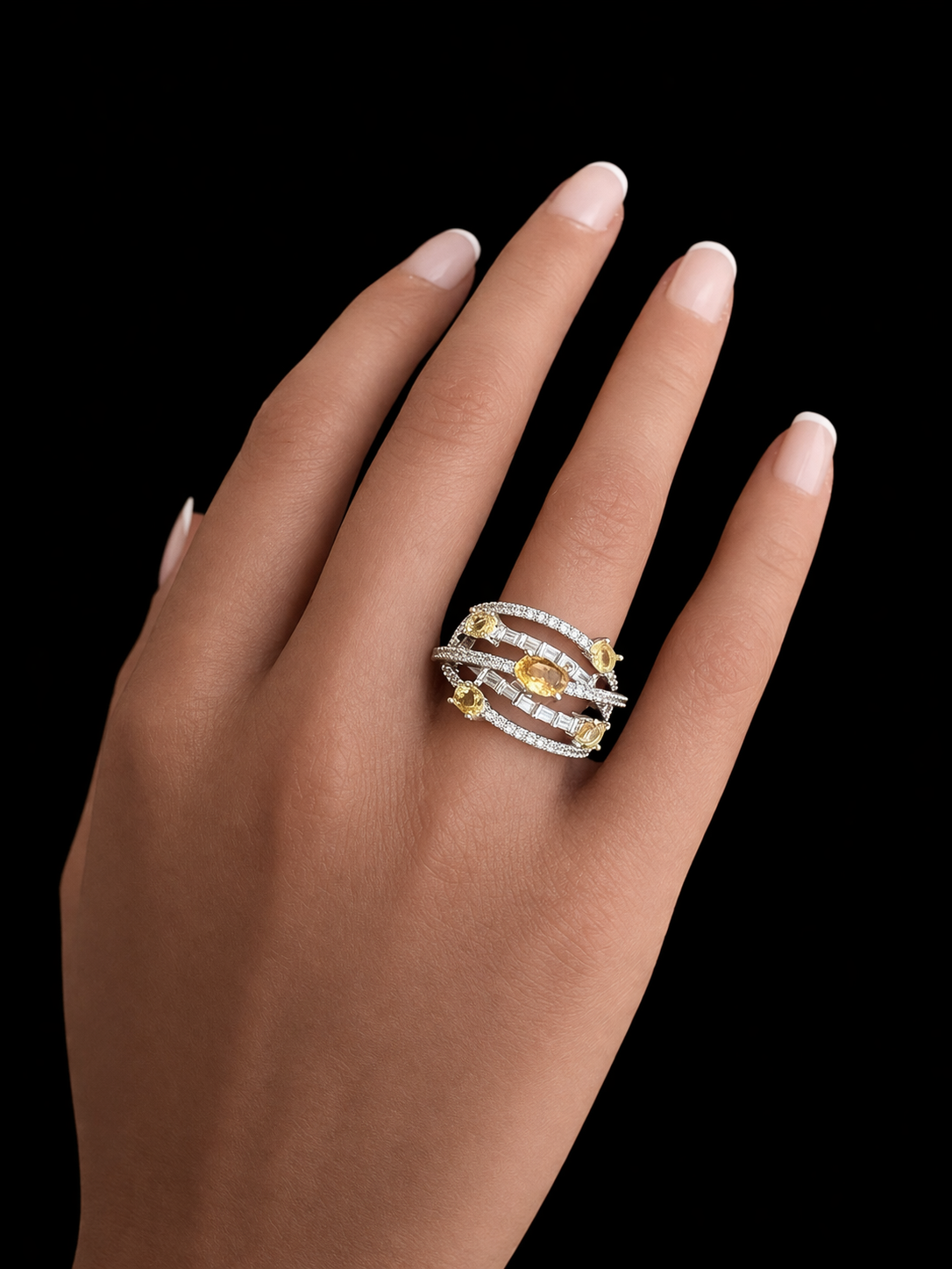 Marquise Zircon Statement Ring