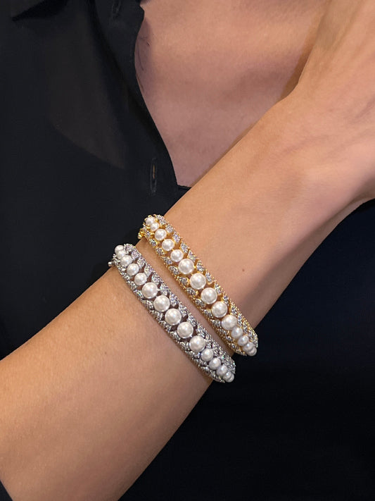 Elegant pearl bangles