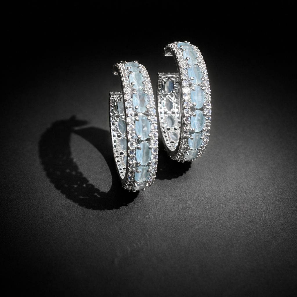Elegant Multi-Color Zircon Hoop Earrings