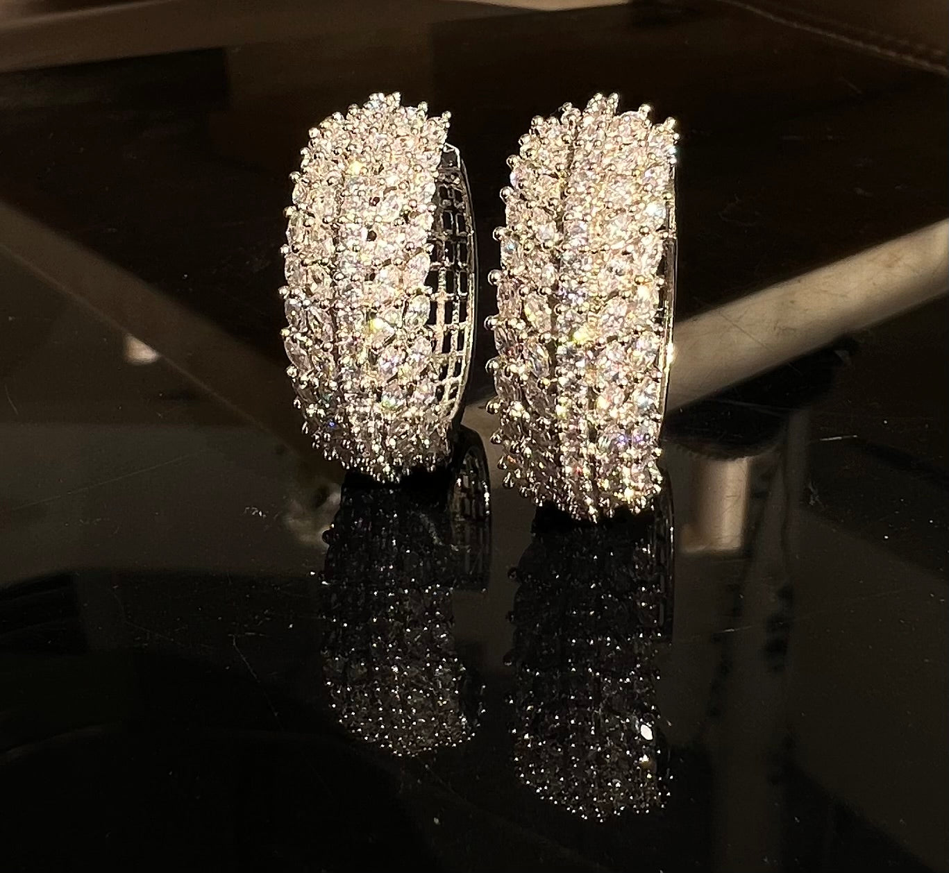 Luxury Hoop Earrings in Gold & Rhodium Plating