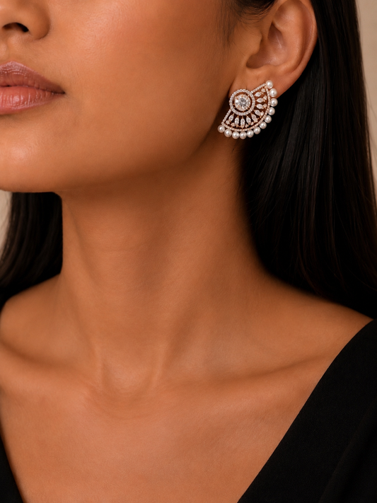 Pearl Fan Earrings