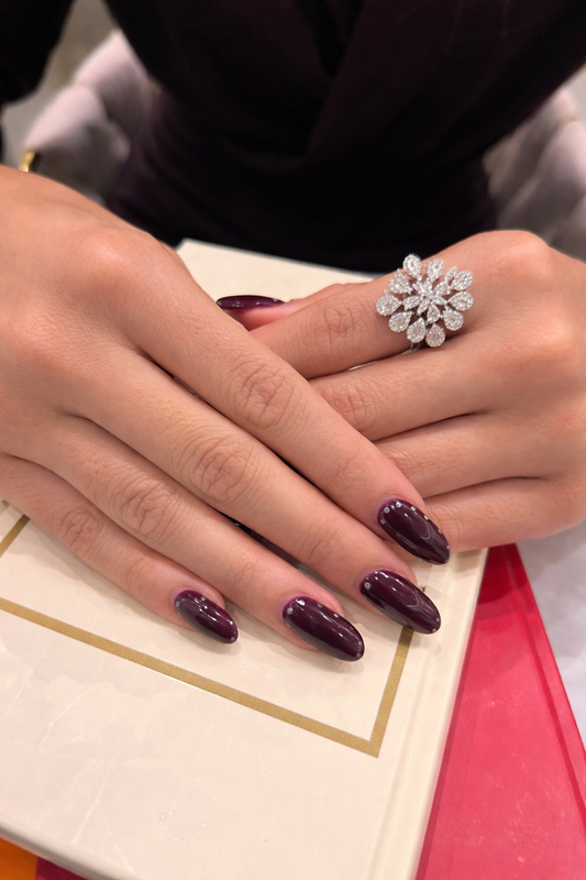 Snow Blossom Zircon Statement Ring