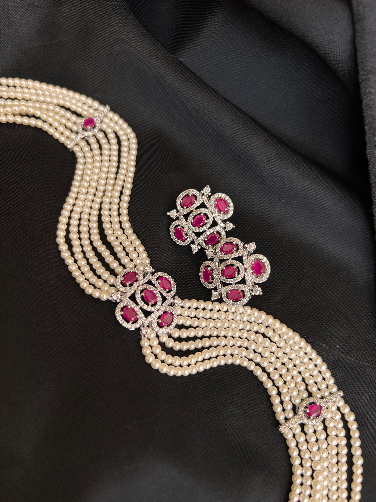 Royal Sapphire Pearl Choker Set