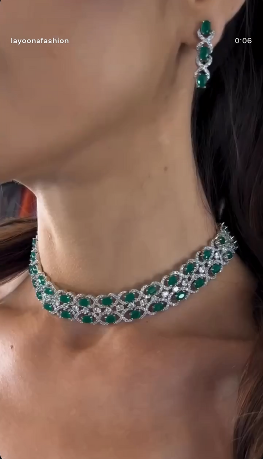 Royal Twist Choker Set
 with earrings