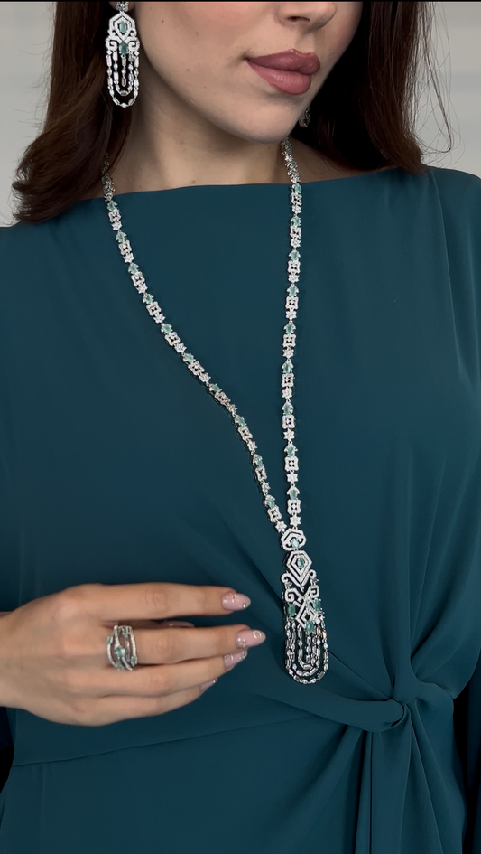 Imperial Cascade Long Necklace Set