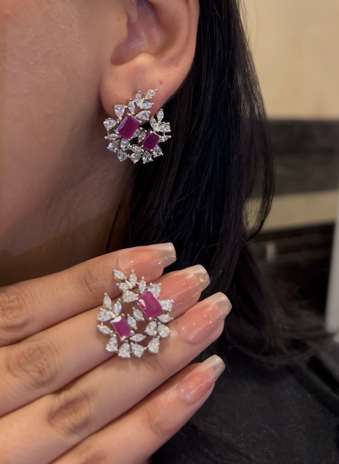 Floral Radiance Statement Earrings