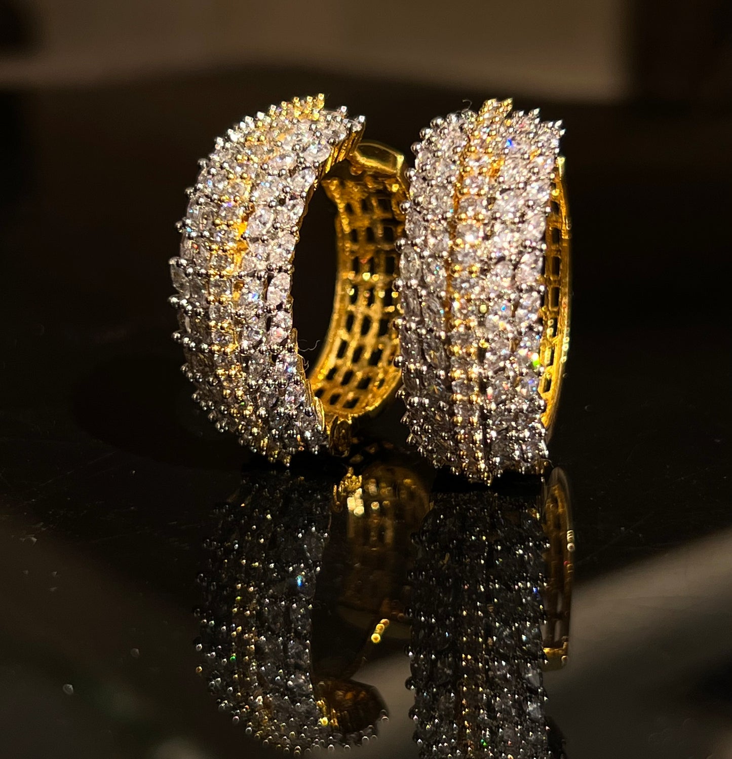 Luxury Hoop Earrings in Gold & Rhodium Plating