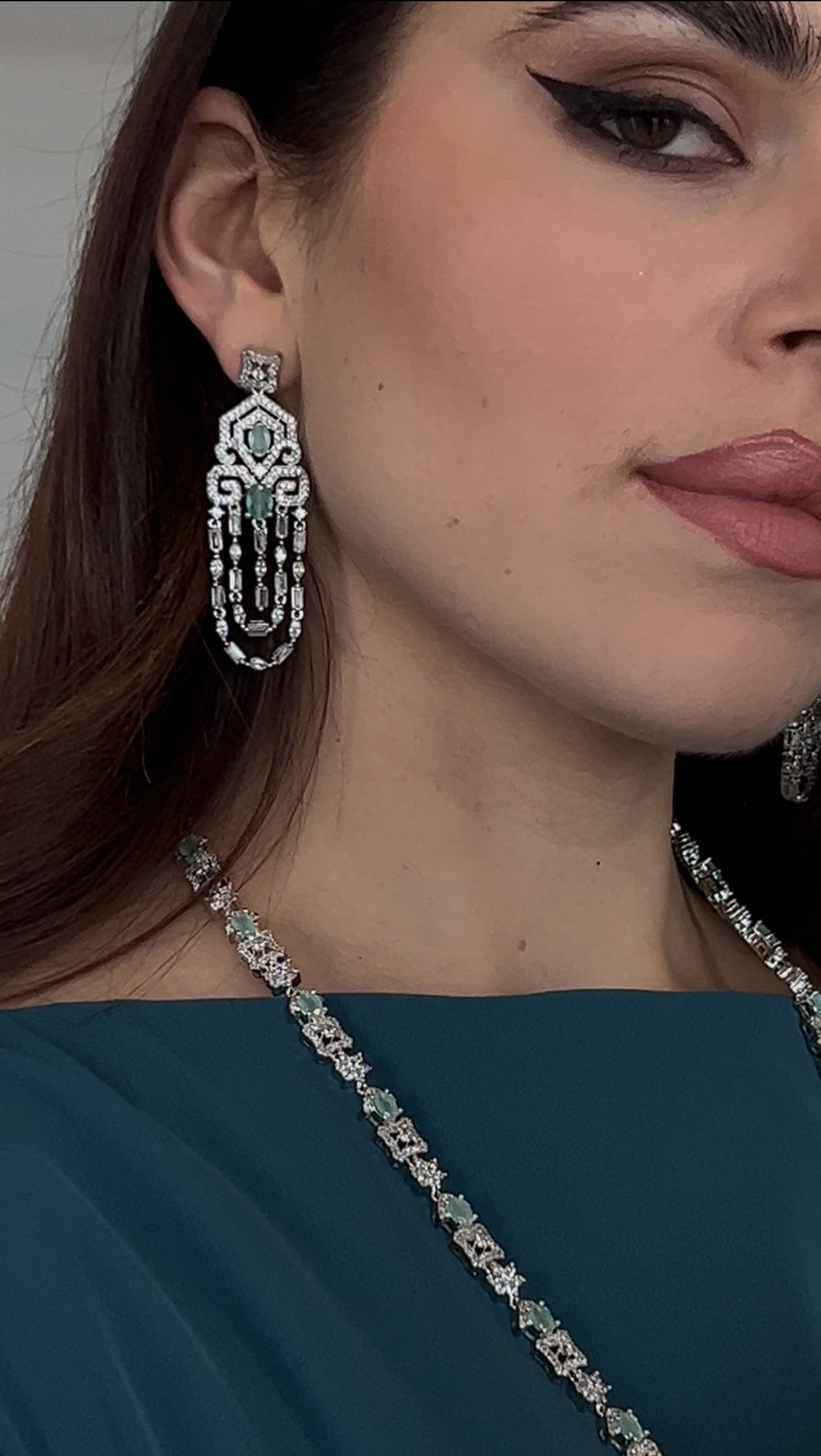 Imperial Cascade Long Necklace Set