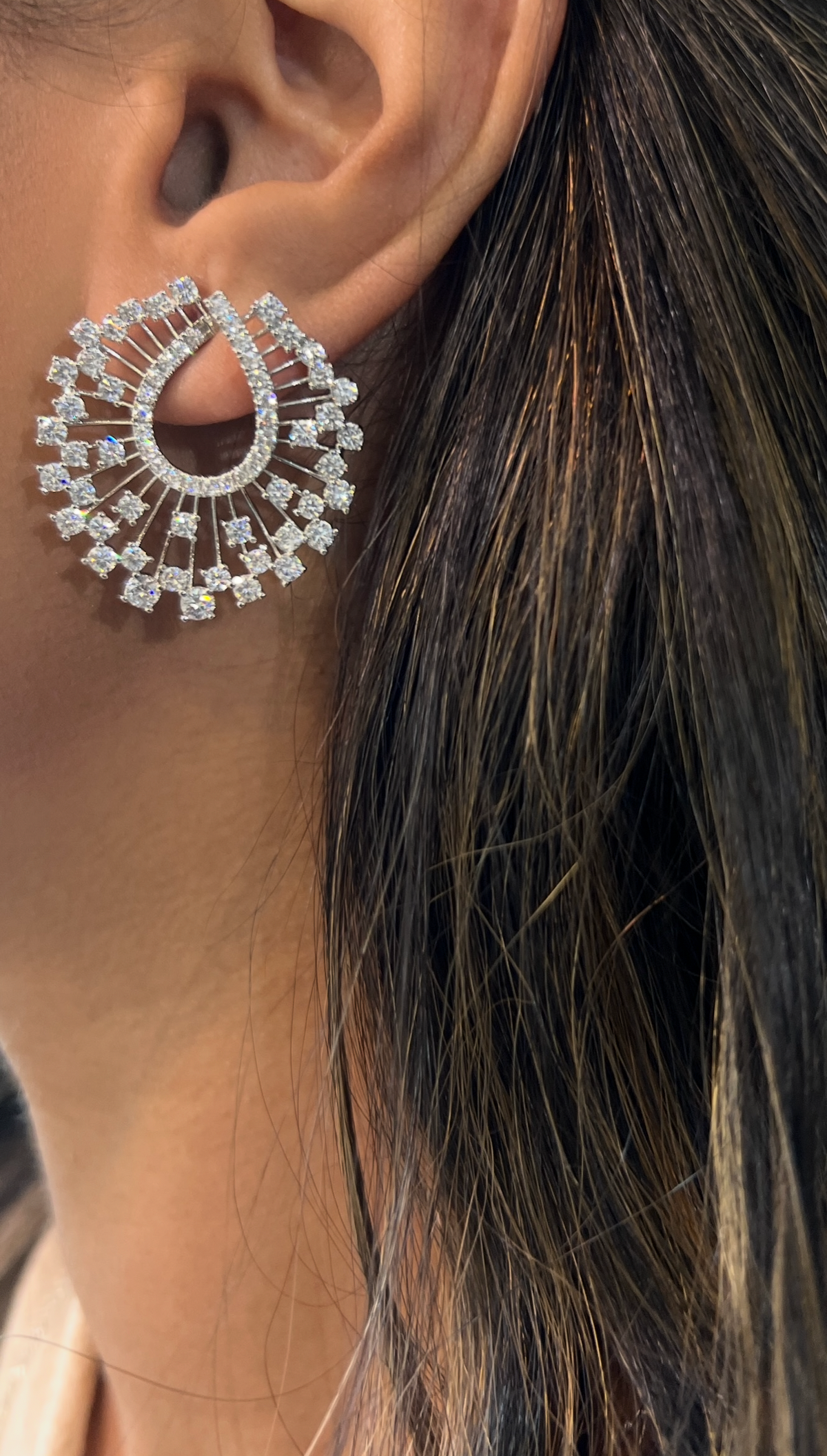 Aura Sunburst Zircon Statement Studs earrings