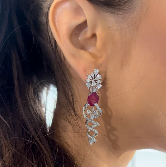 Twist Zircon Drop Earrings