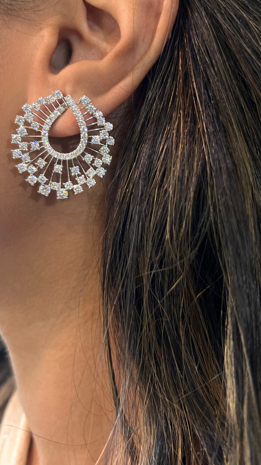 Radiant Sunburst Zircon Earrings