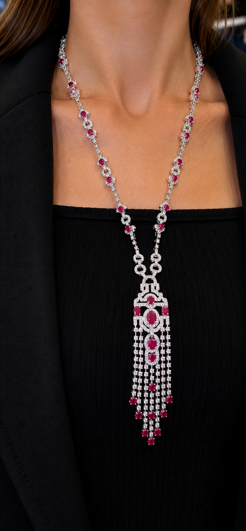 Emerald Cascade Necklace Set