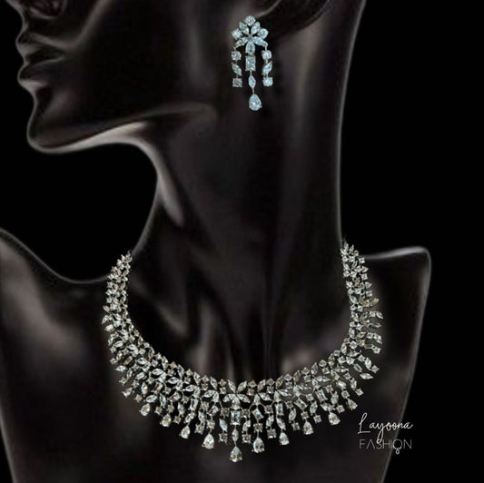 Aurora Zircon Necklace & Earrings Set