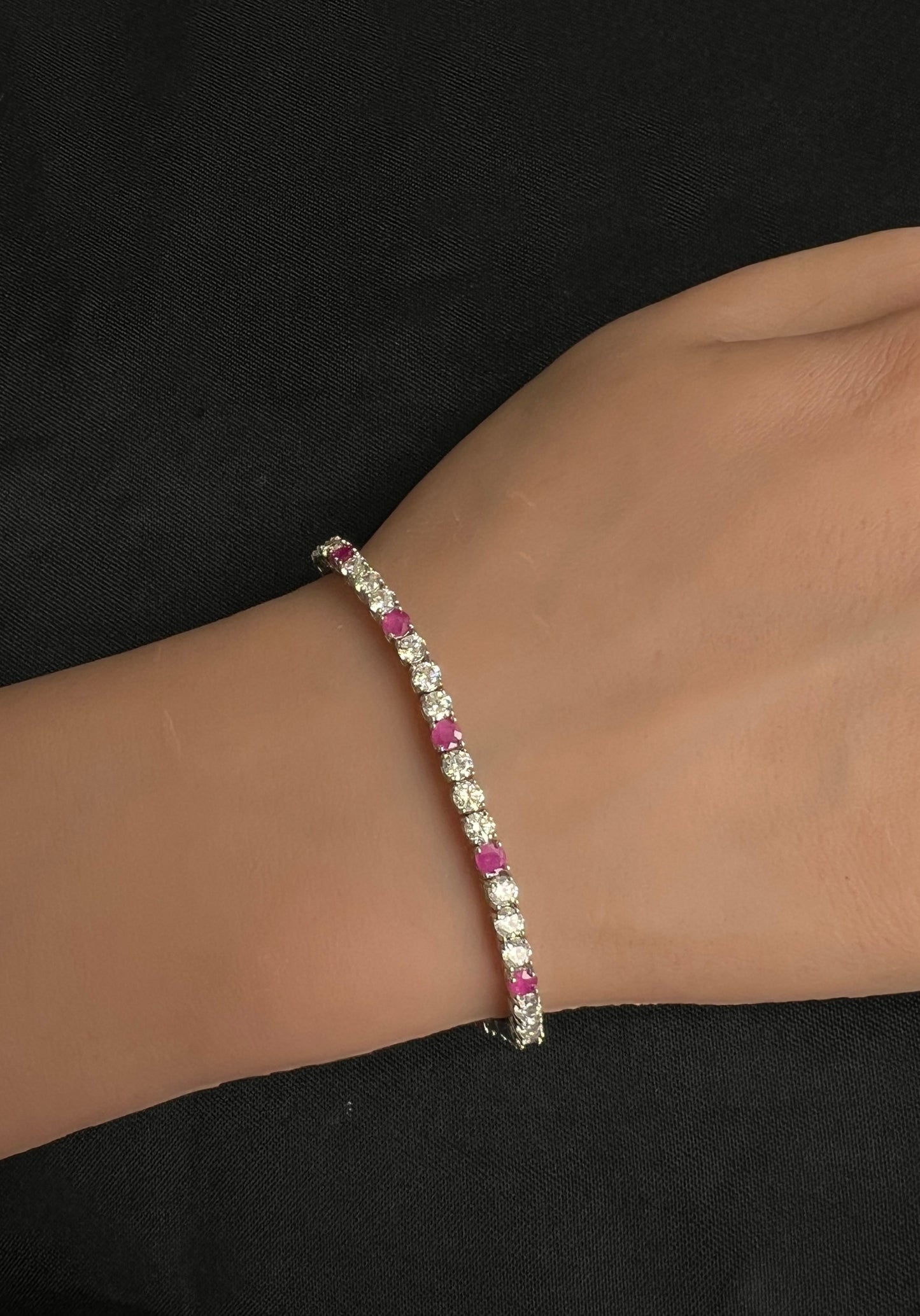 Multi-Color and white Zircon Tennis Bracelet