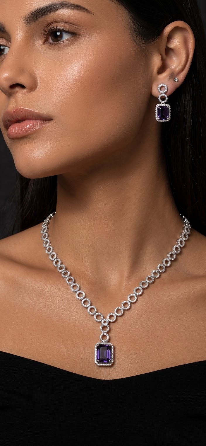 Elegant Halo Jewelry Set