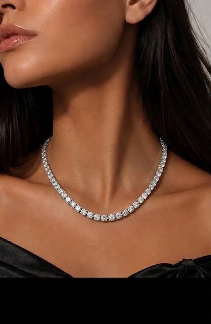 Timeless Brilliance Tennis Necklace (Silver 925)