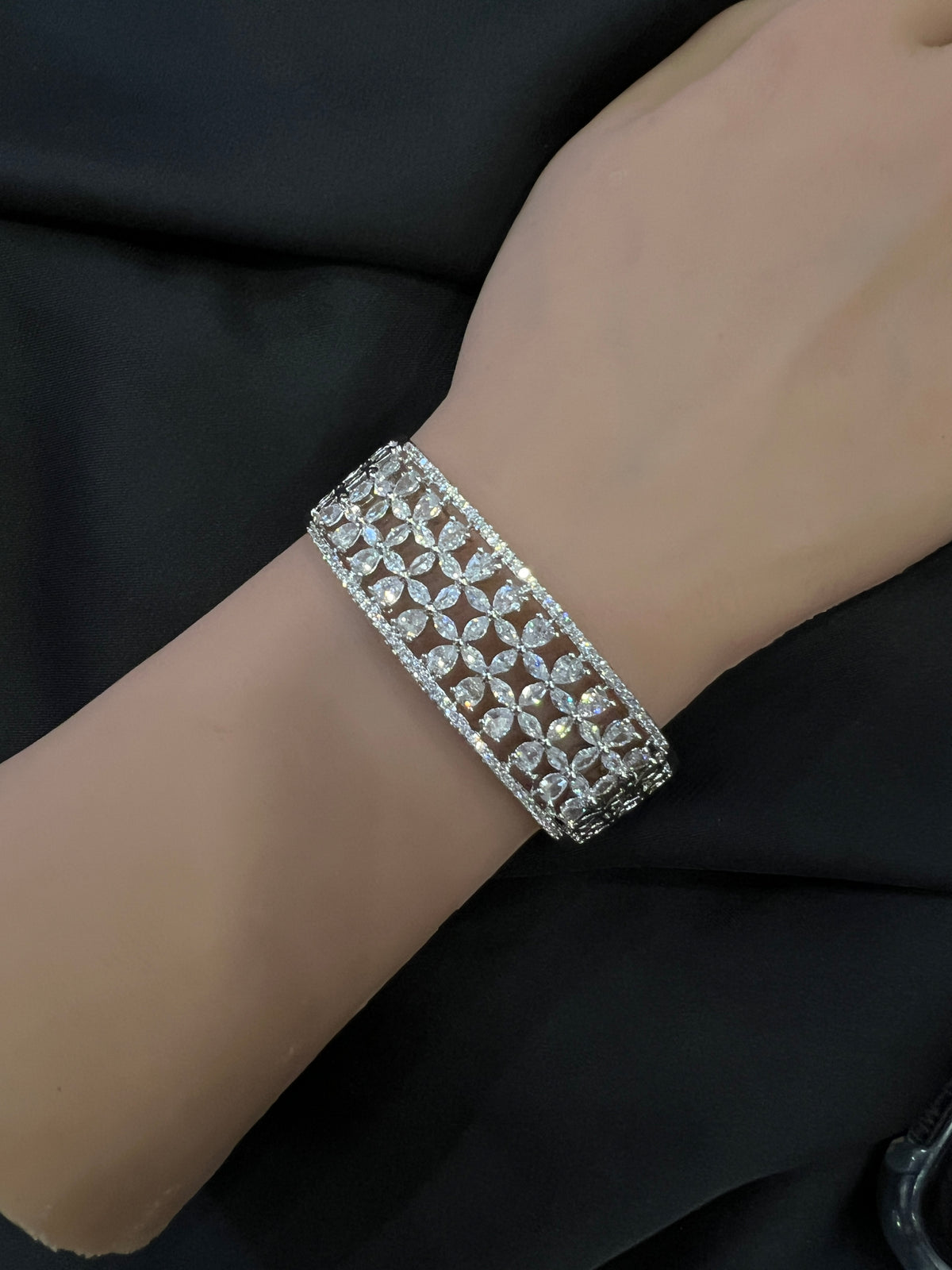 Radiance Geometric Cluster Cuff Bangle