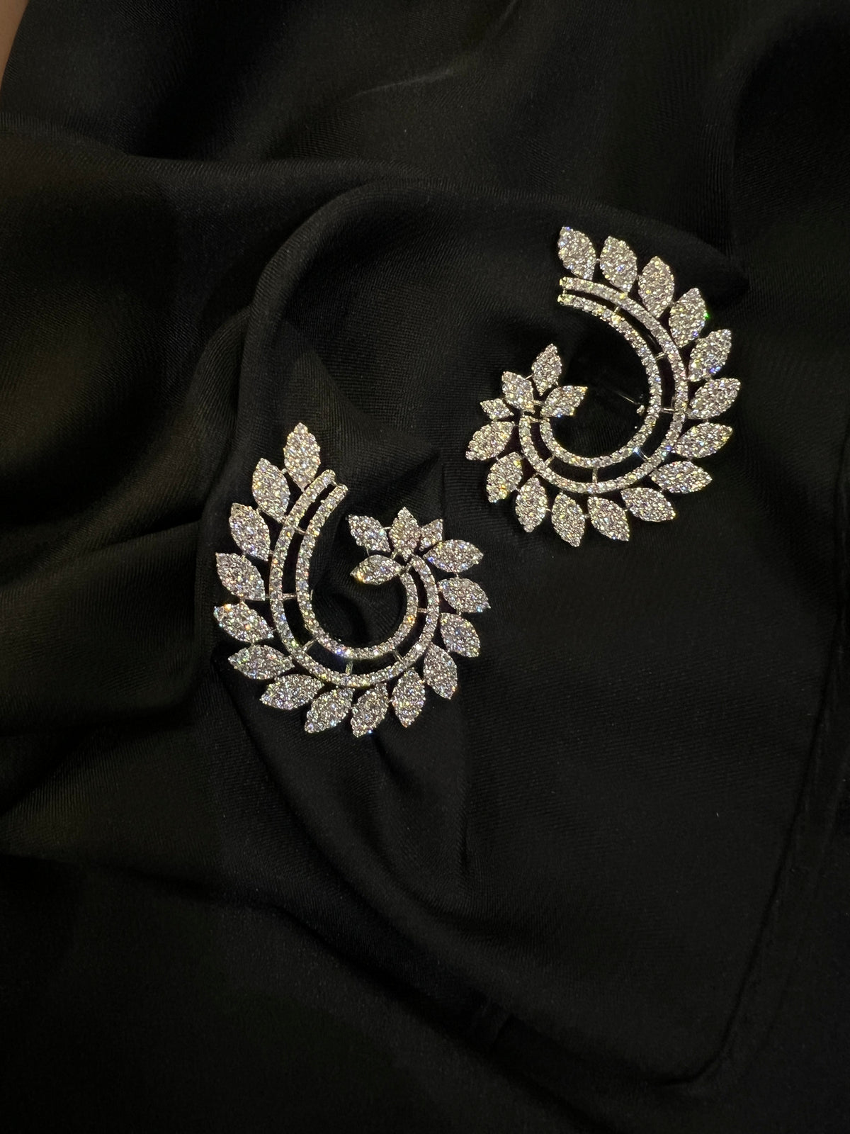 Ethereal Wing Leaf Spiral Earrings Jackets