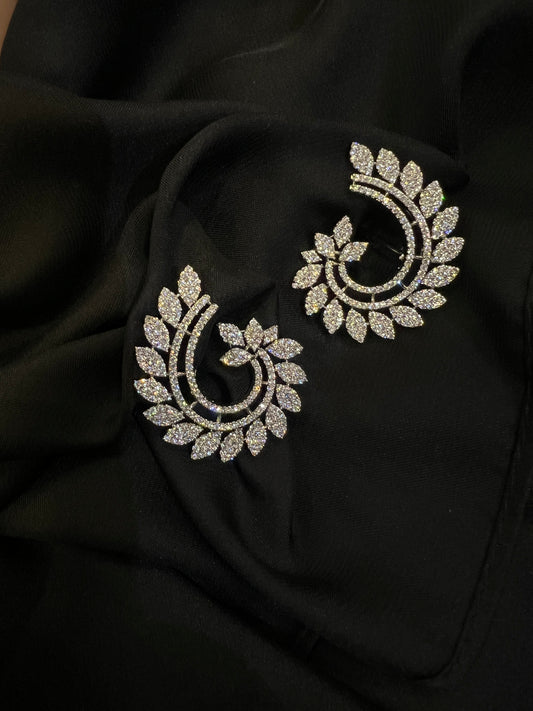 Ethereal Wing Leaf Spiral Earrings Jackets