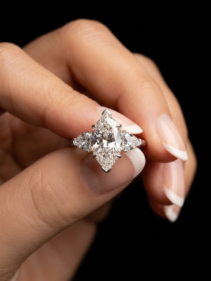 Moissanite Cluster in 925 Sterling Silver ring