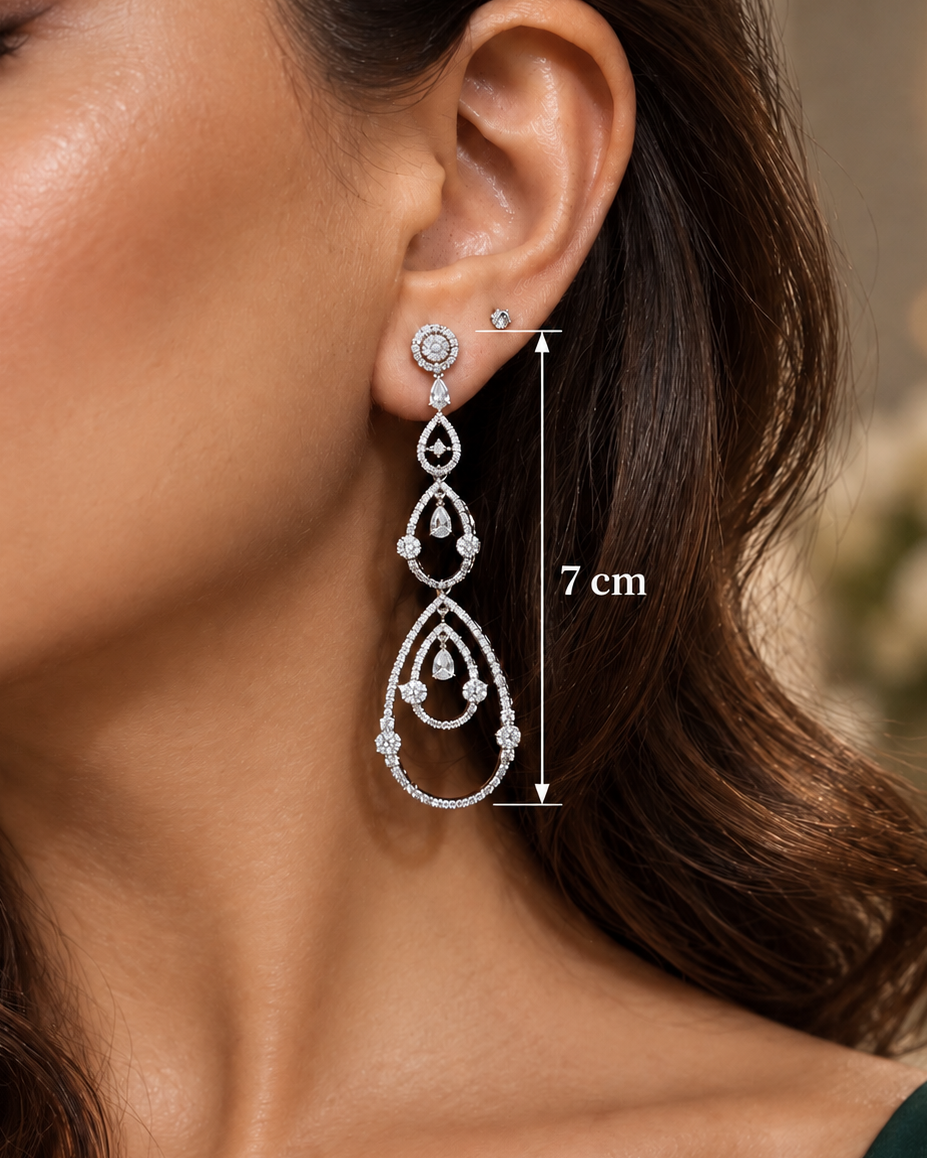 Luminous Teardrop Chandelier Earrings