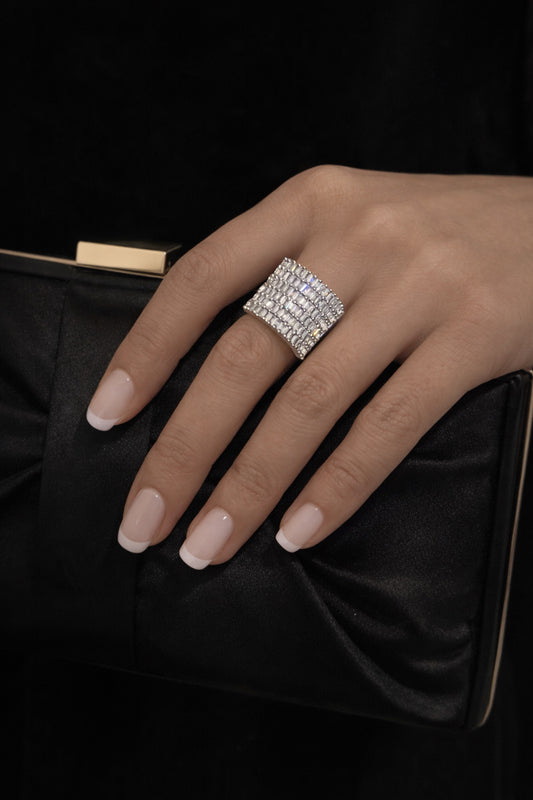 Baguette Zircon Wide Band Ring