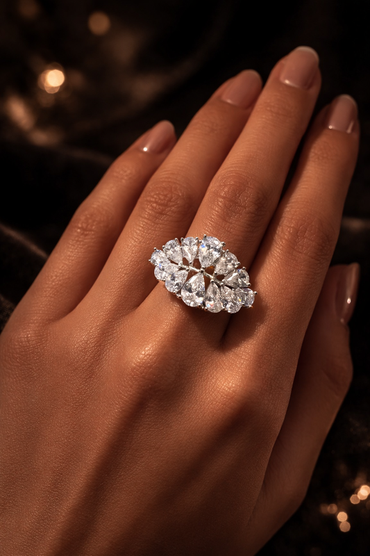 Marquise Cluster Statement Ring