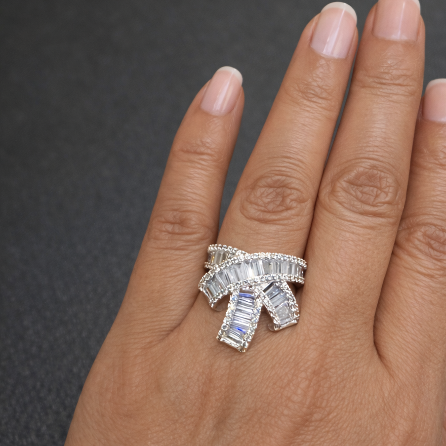 Baguette Cascade Statement Ring