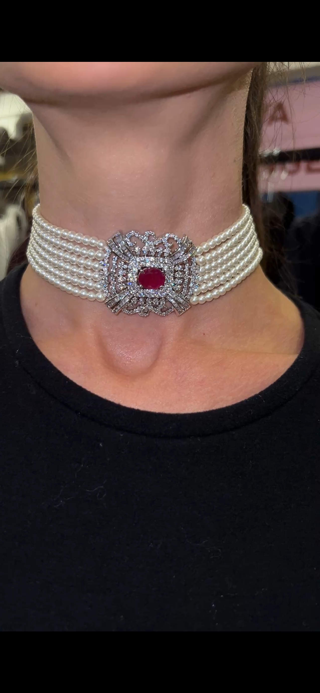 Pearl Cascade Choker Set