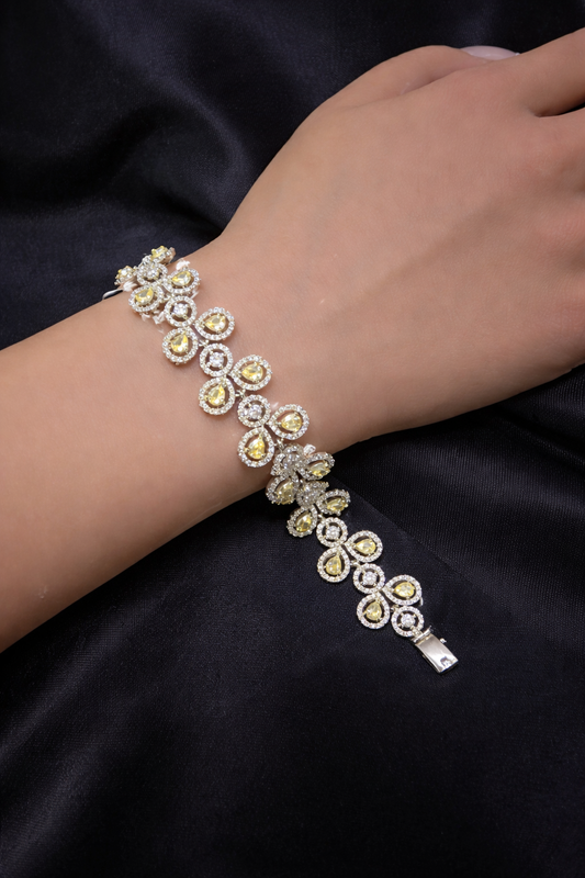 Yellow Dewdrop Zircon Bracelet