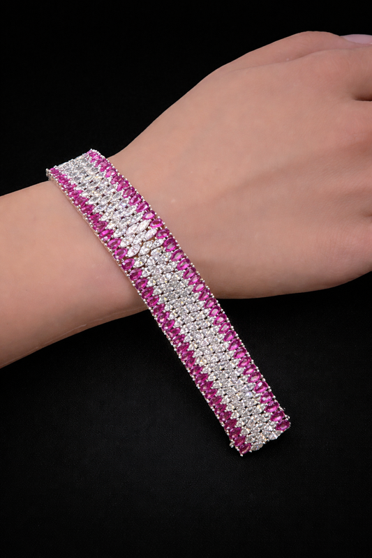 Ruby Radiance Statement Bracelet