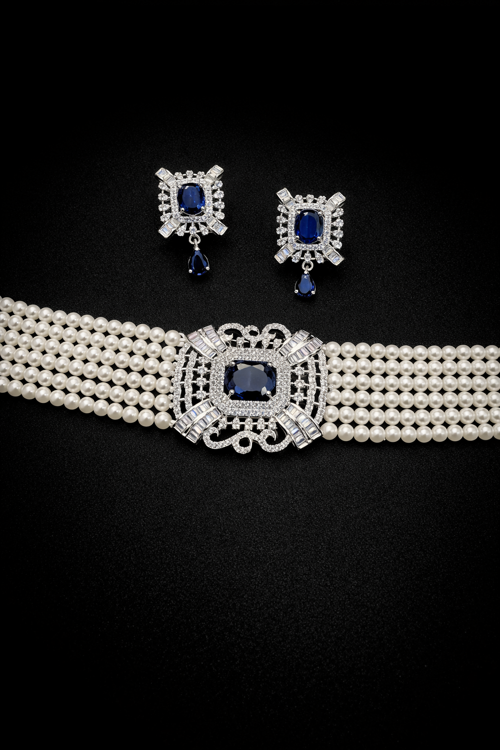 Pearl Cascade Choker Set