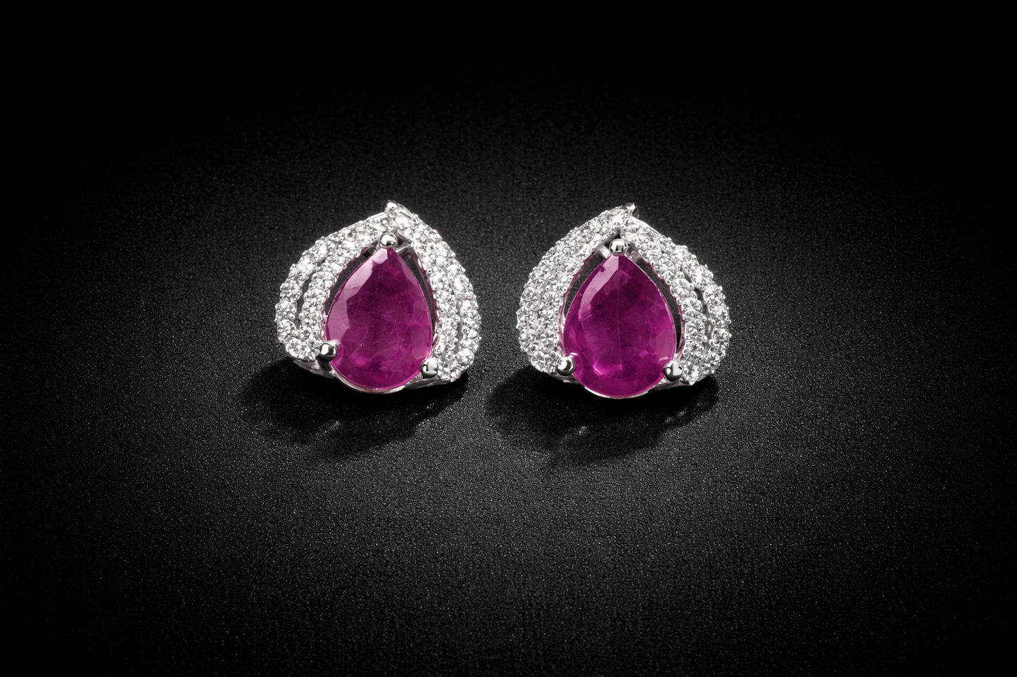 Mini Midnight Teardrop Halo Earrings