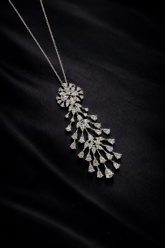 Celestial Cascade Zircon Pendant Necklace