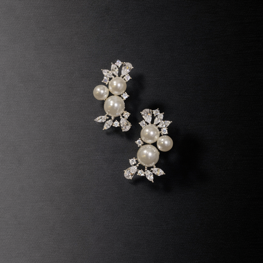 Pearl & Zircon Floral design