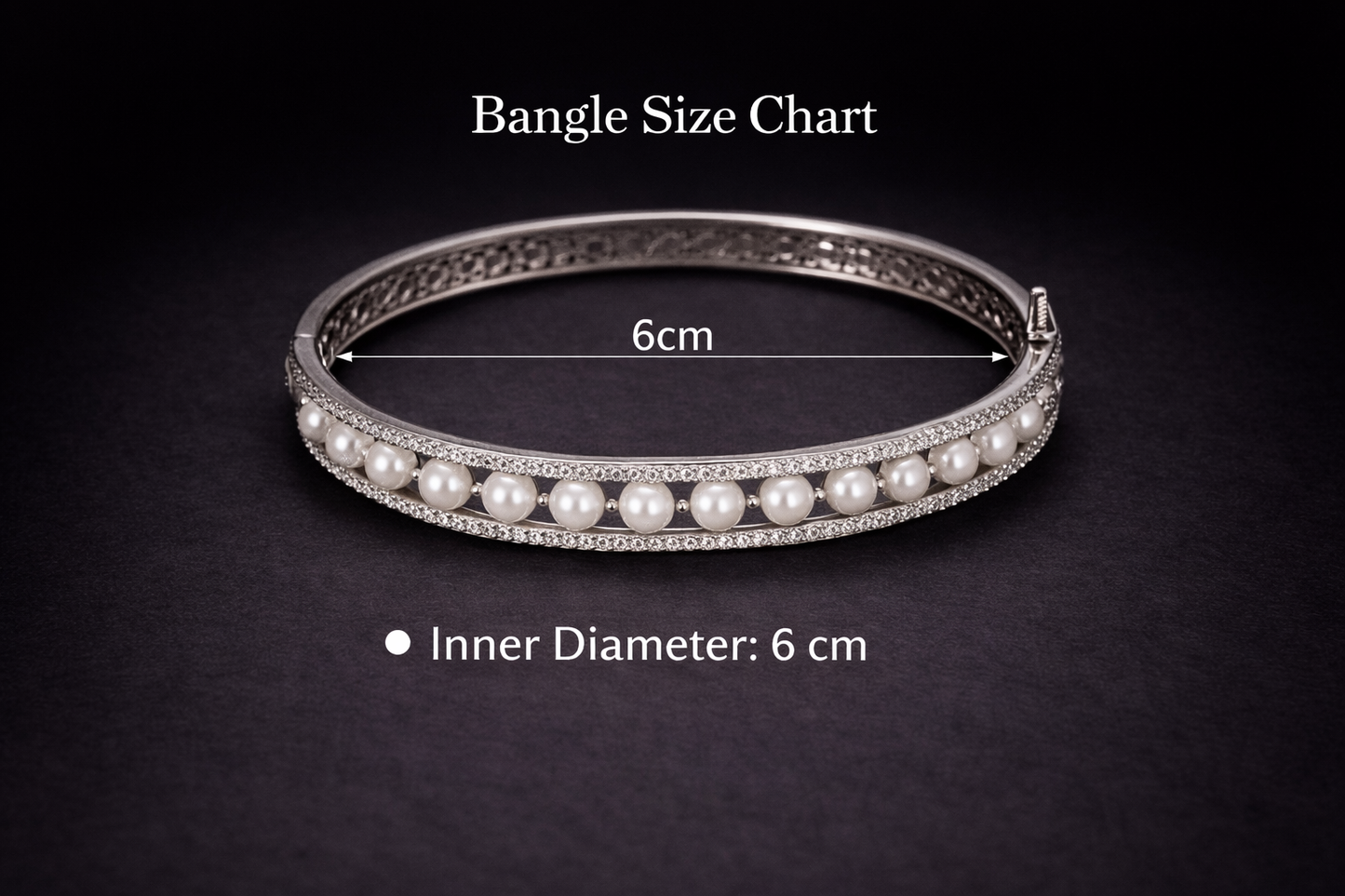 Pearl Line Zircon Double Band Bangle