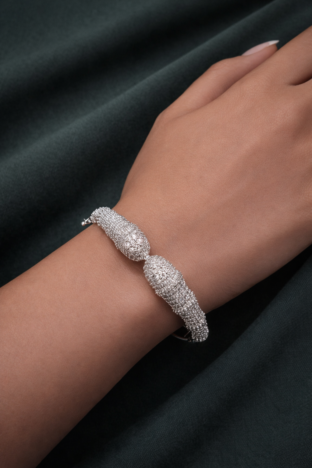 Luminous Zircon Sculpted Bangle