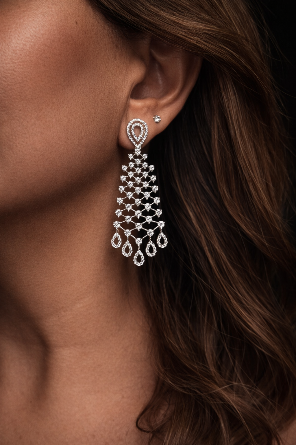 Radiant silver Drop Elegance Earrings