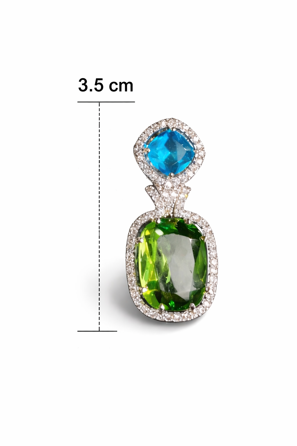 Dual Color Zircon Drop Earrings