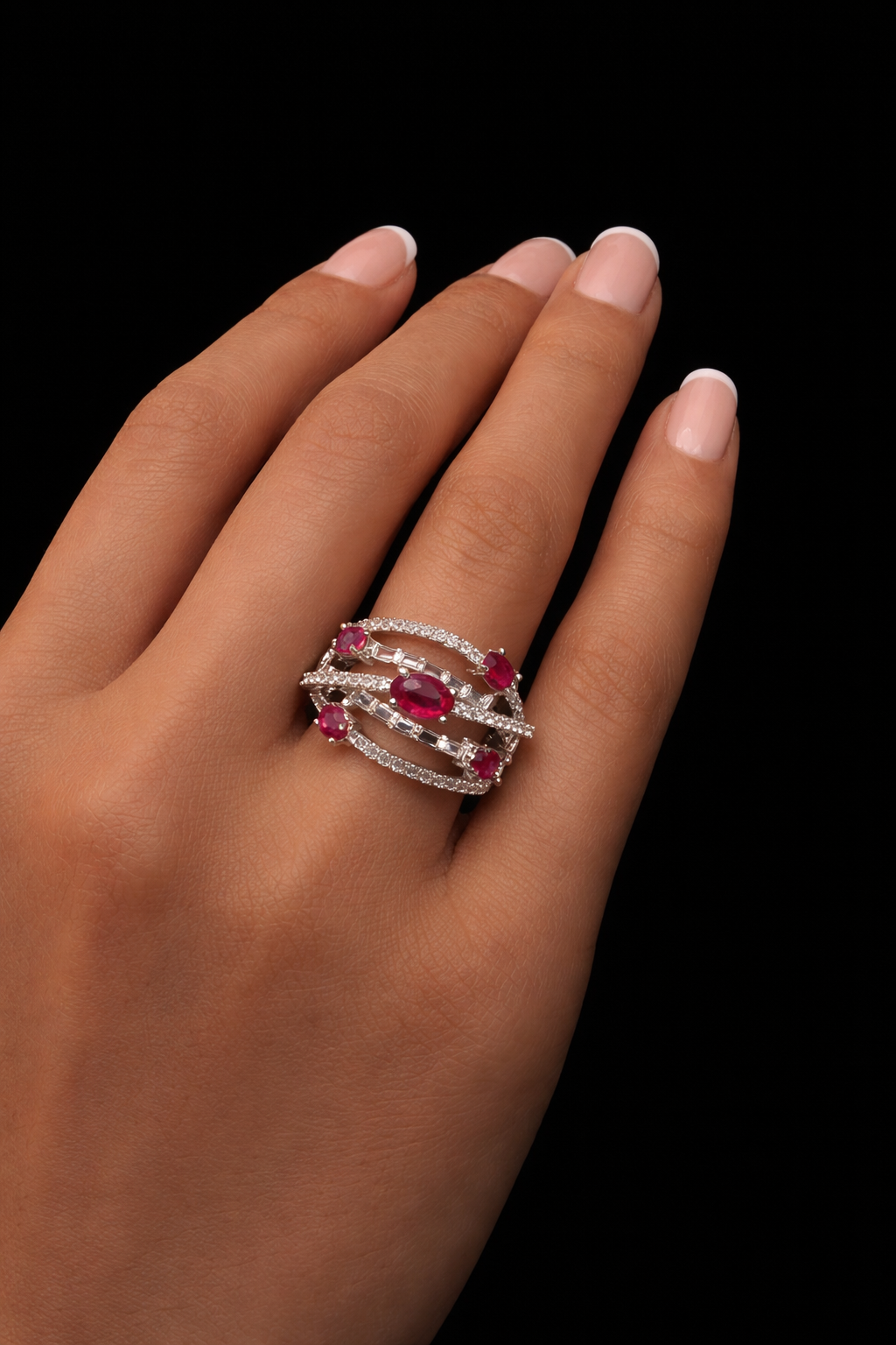 Marquise Zircon Statement Ring