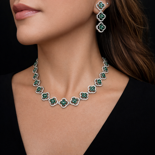 Emerald green Clover Elegance Set